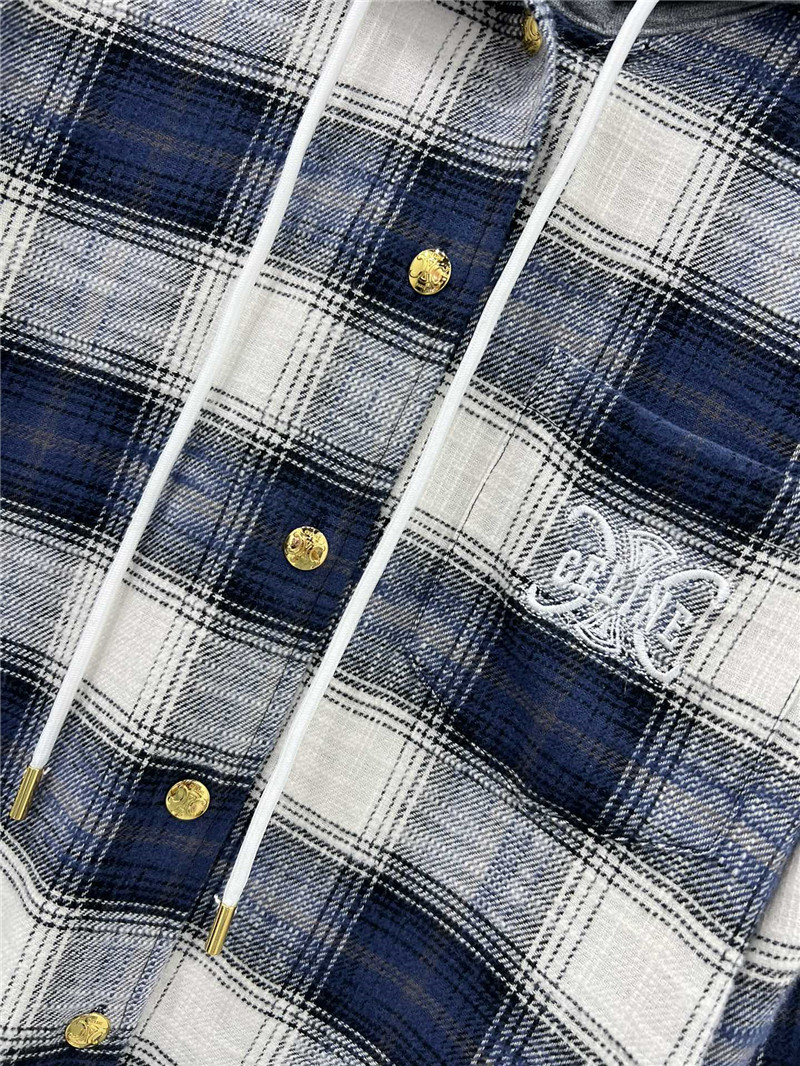 Ce1i*e hooded plaid shirt