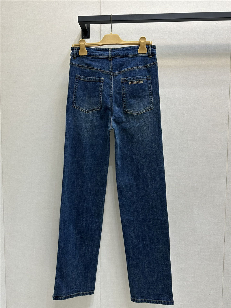 Miu Miu Blue High-Rise Wide Leg Jeans