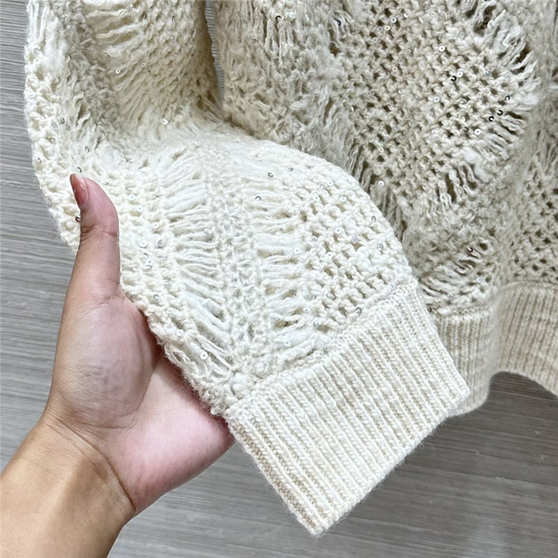 bc crochet D1am0nd sweater white