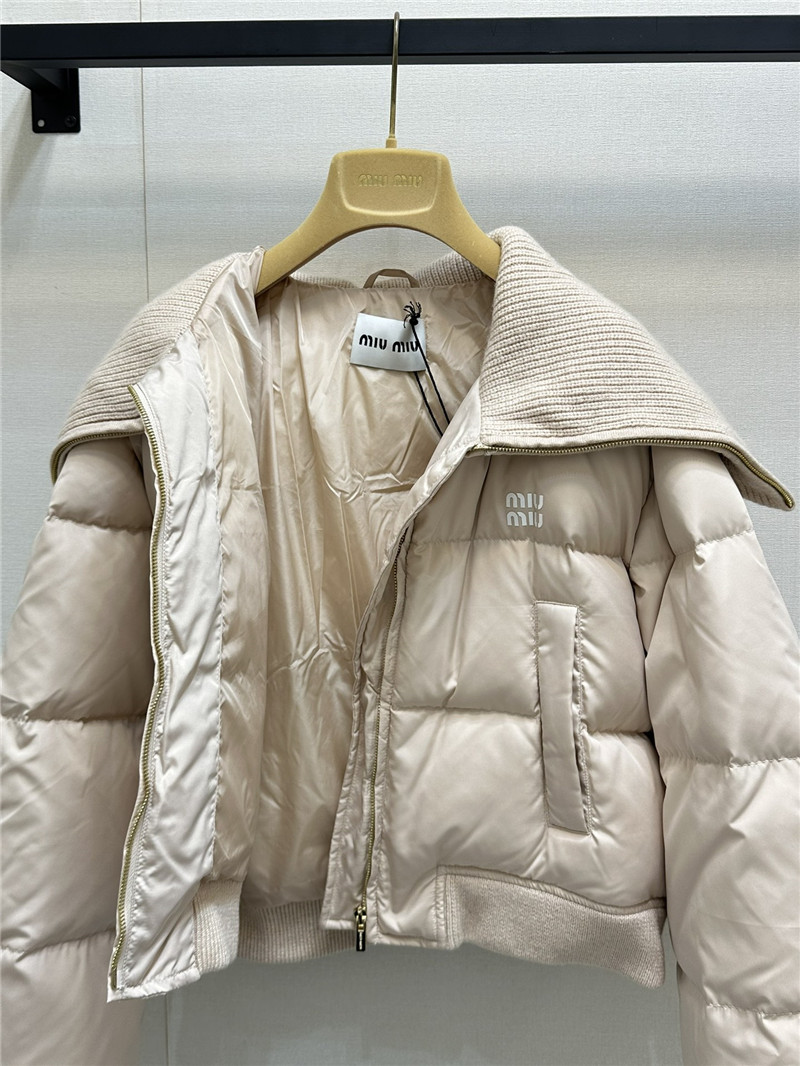 M1um1u wool collar down jacket