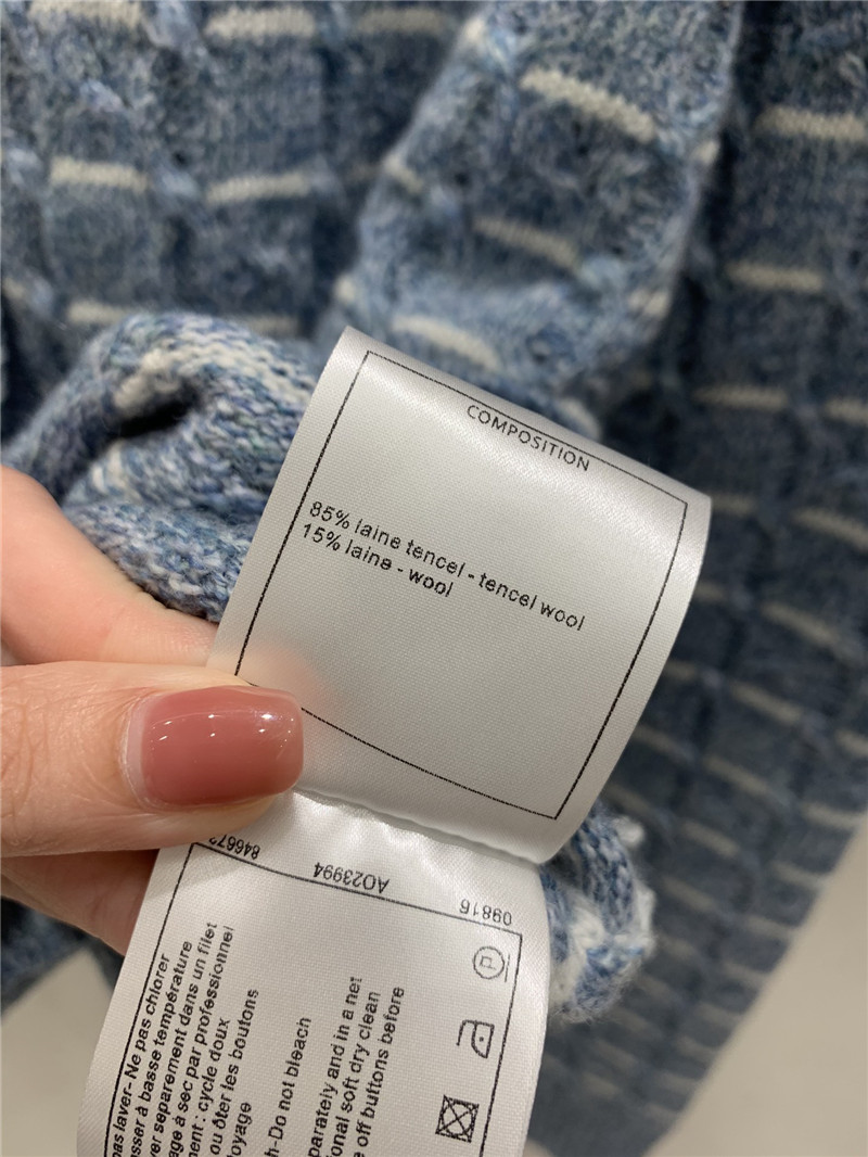 Ch**el stripe intarsia wool cardigan in blue