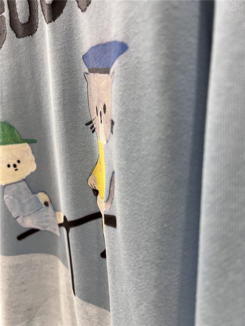 Gvc*1 motif terry cotton sweatshirt in blue