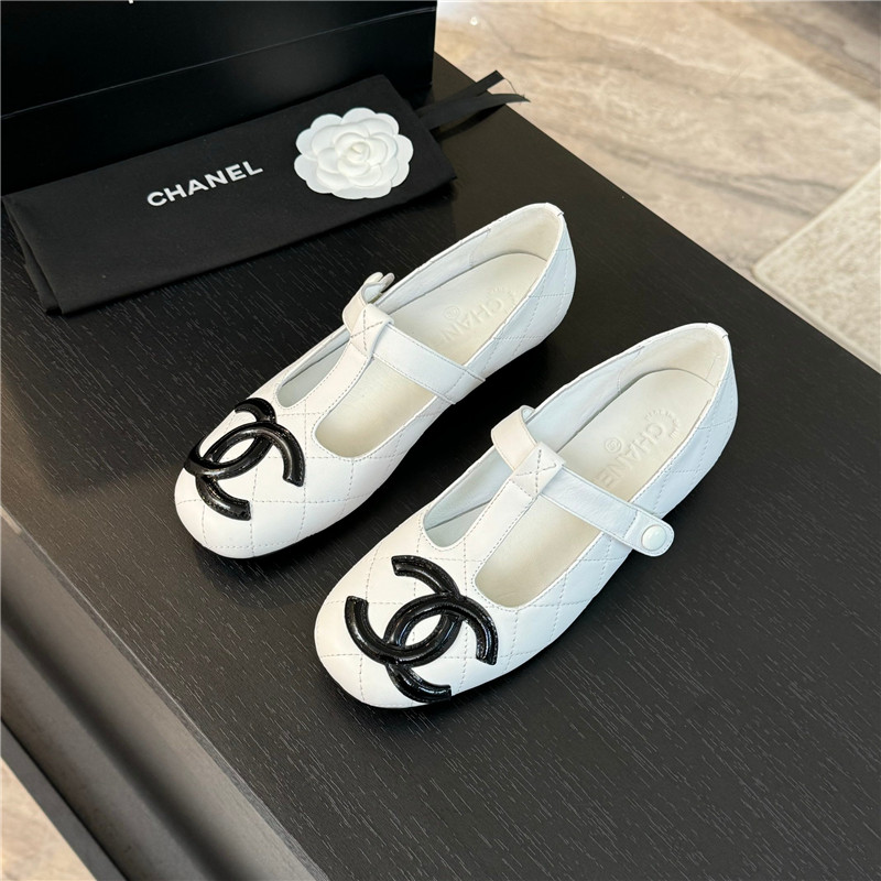 Ch**el white mary janes t-strap loafers
