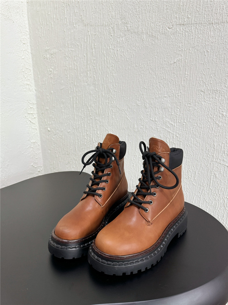 Pra*a brown leather work boots
