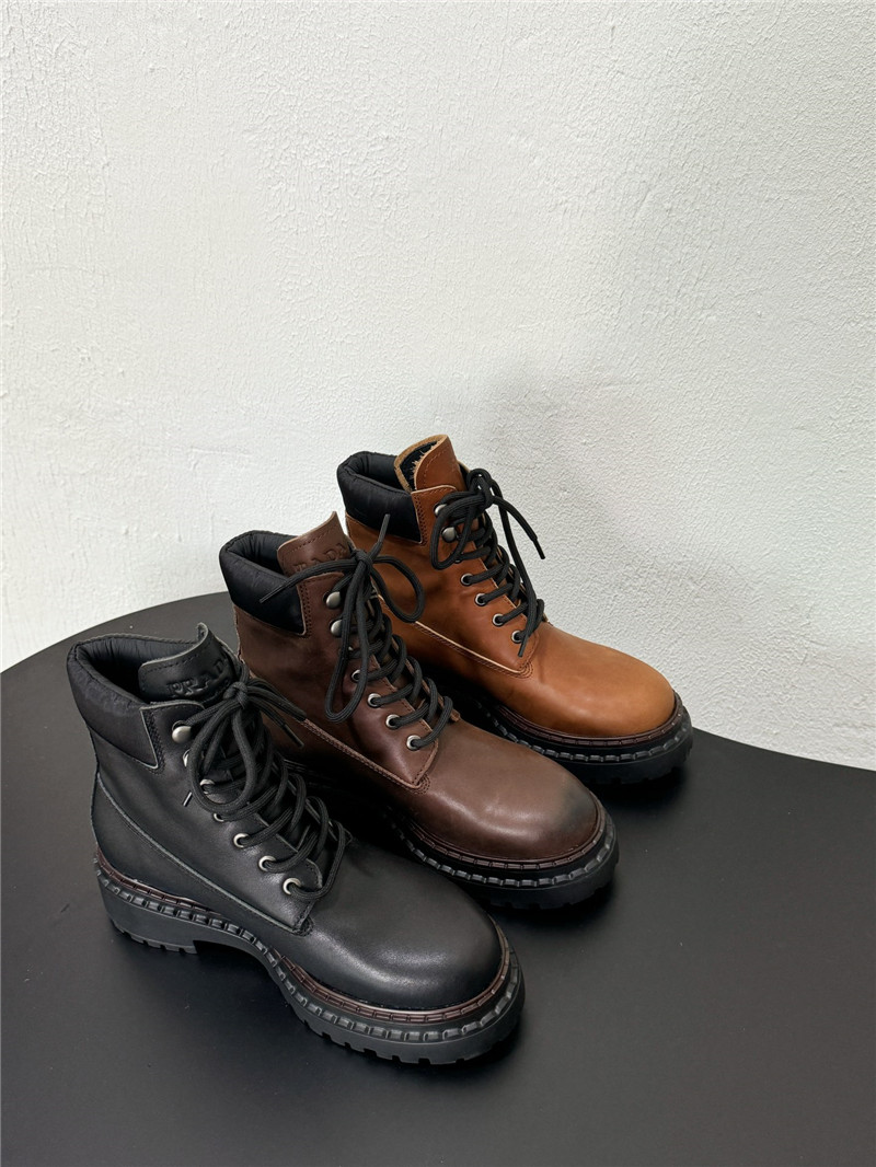 Pra*a brown leather work boots