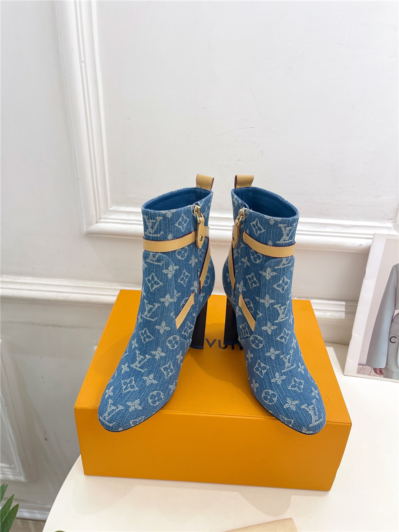 l0vis Vvtt0n denim monogram silhouette ankle boot