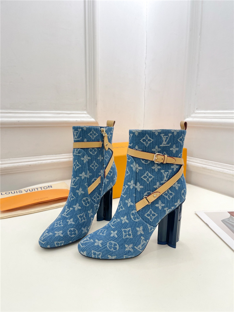 l0vis Vvtt0n denim monogram silhouette ankle boot