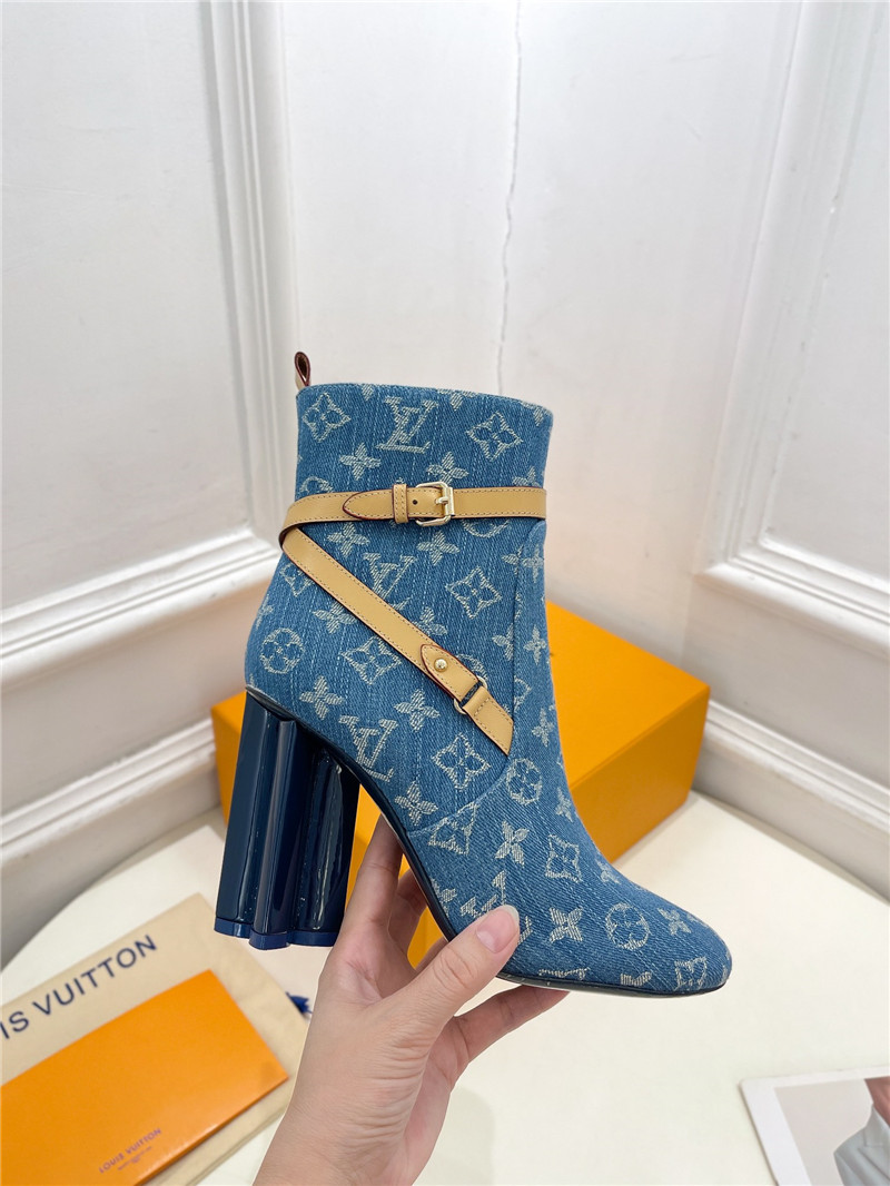 l0vis Vvtt0n denim monogram silhouette ankle boot