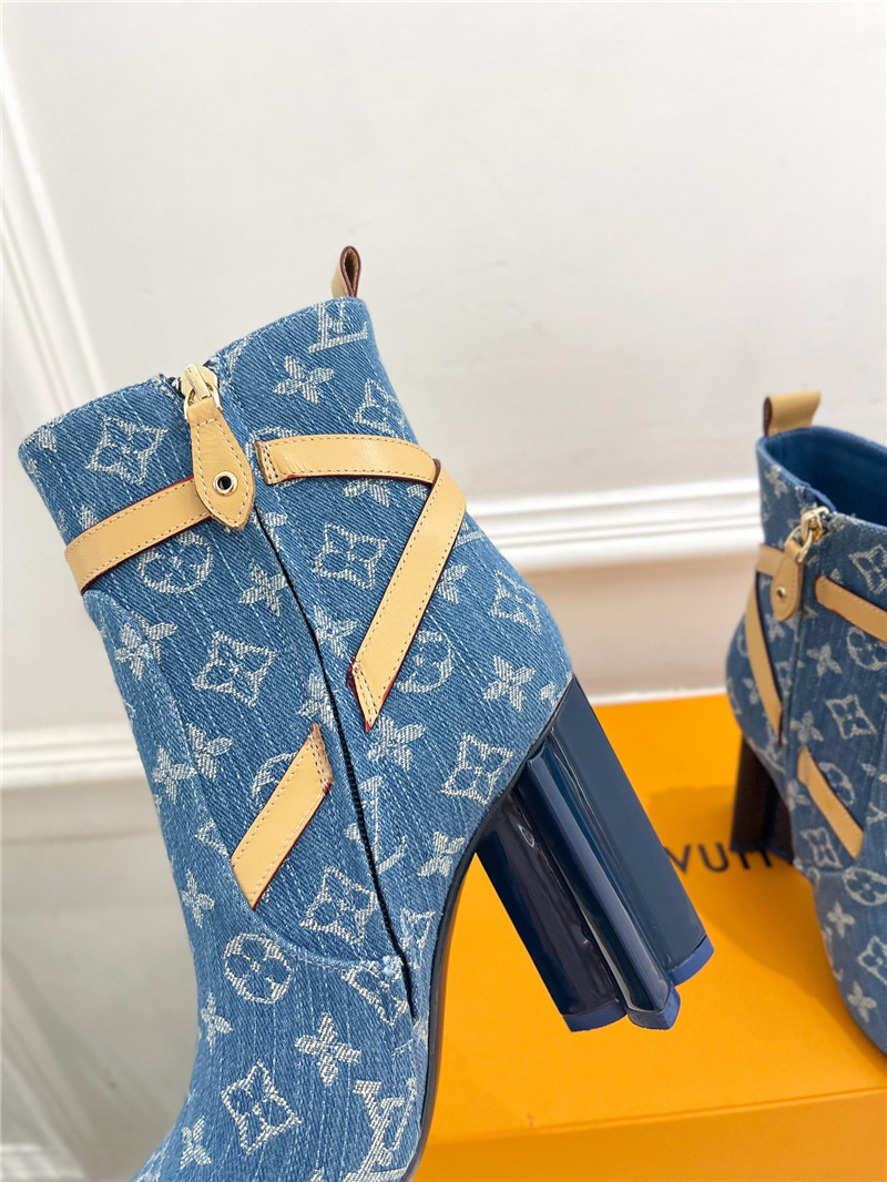 l0vis Vvtt0n denim monogram silhouette ankle boot