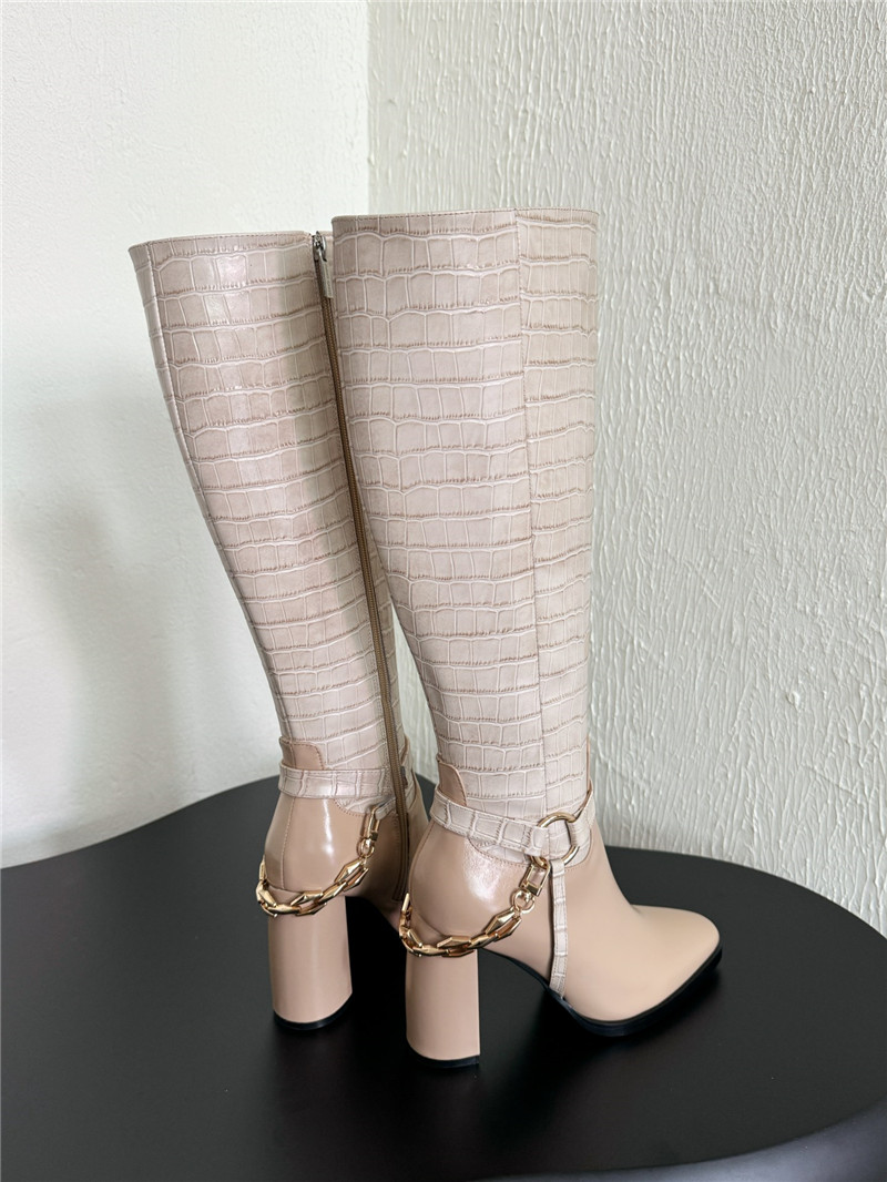 J1m*y Ch00 leather knee high boots