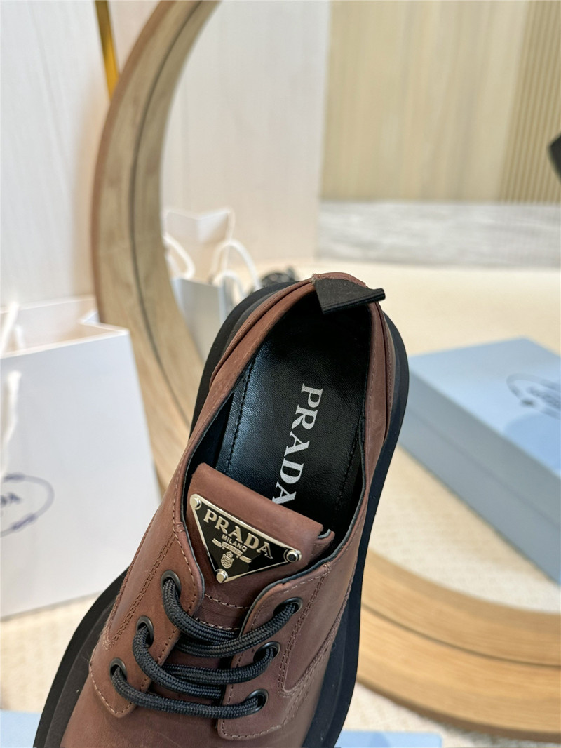 Pra*a suede leather triangle logo loafers sale