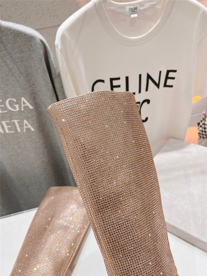 J1m*y Ch00 beige rhinestone boots