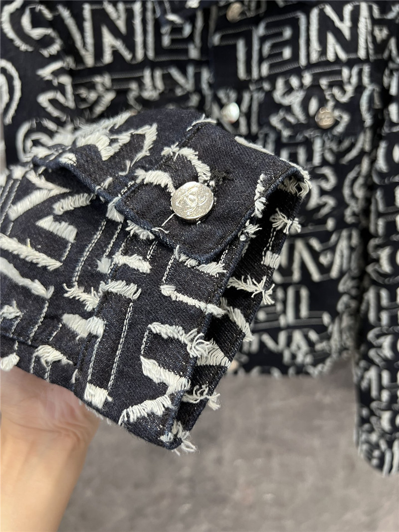 Ch**el monogram printed jacket in black