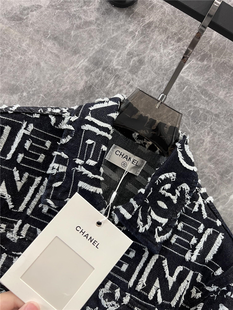 Ch**el monogram printed jacket in black