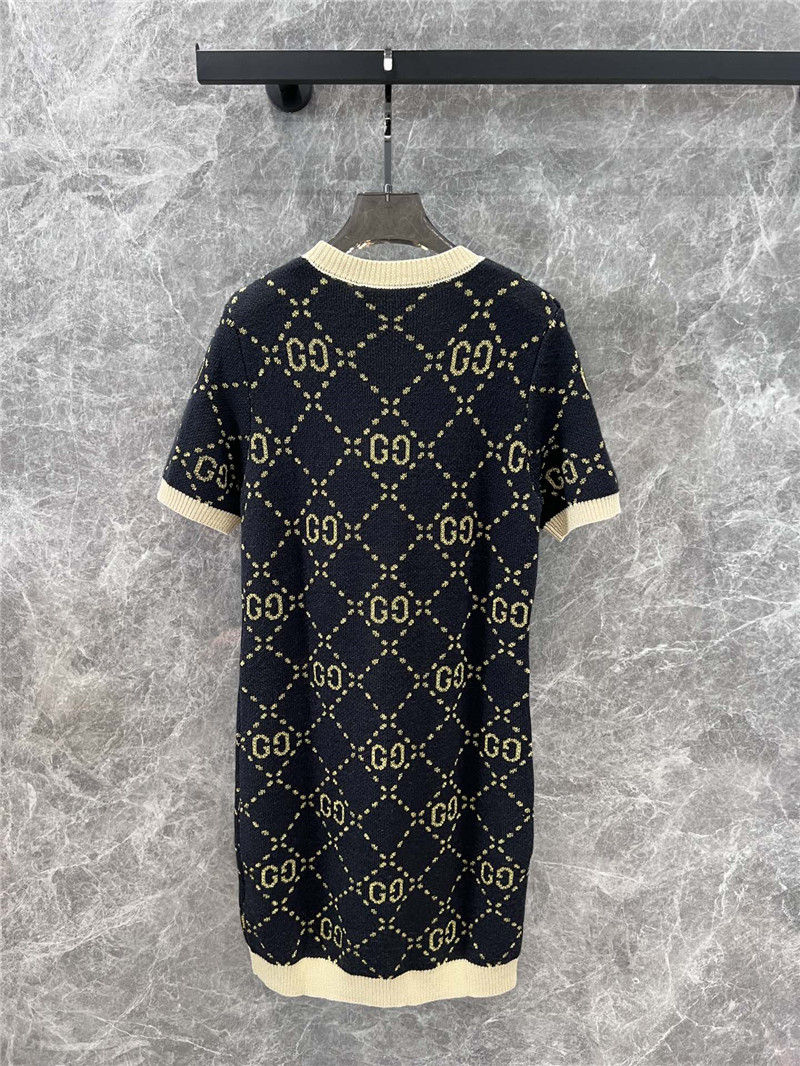 Gvc*1 gg wool bouclé jacquard dress in black