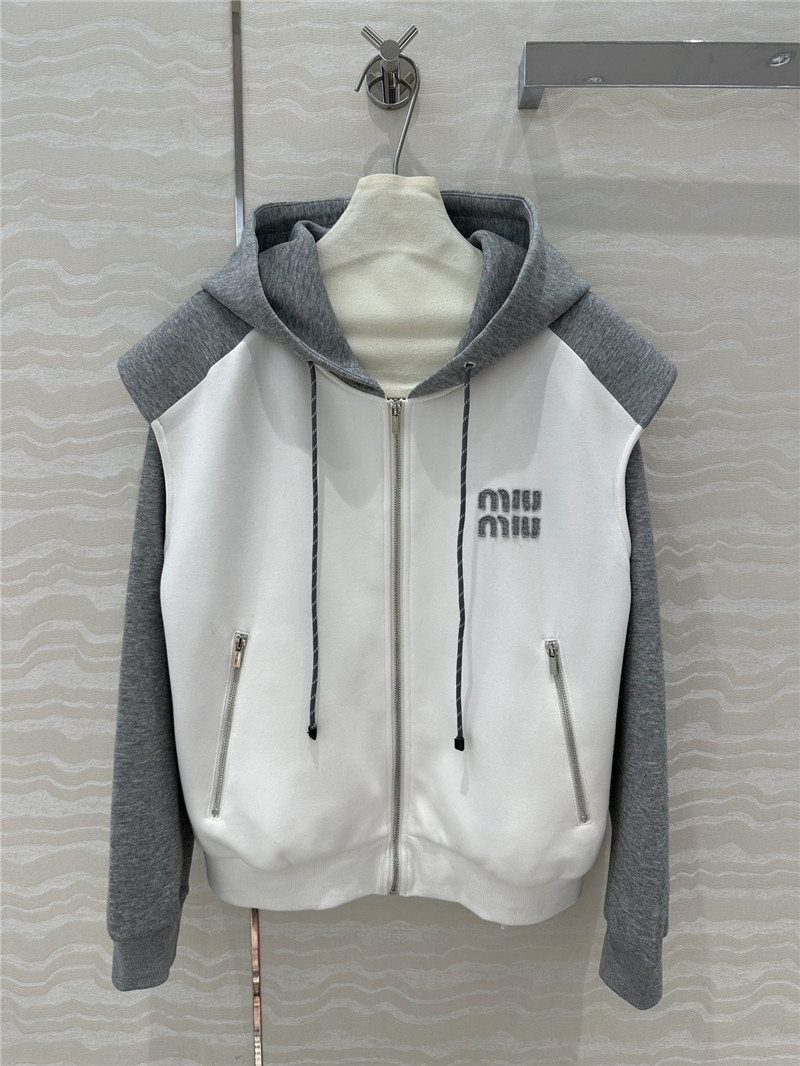 M1um1u color block sweatshirt suit