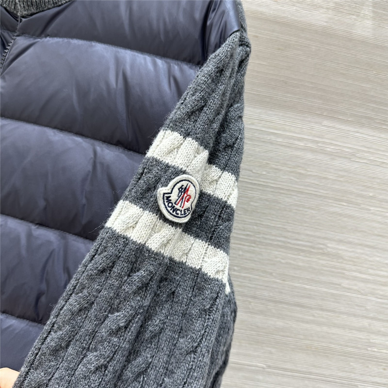 Moncler knitted patchwork down jacket