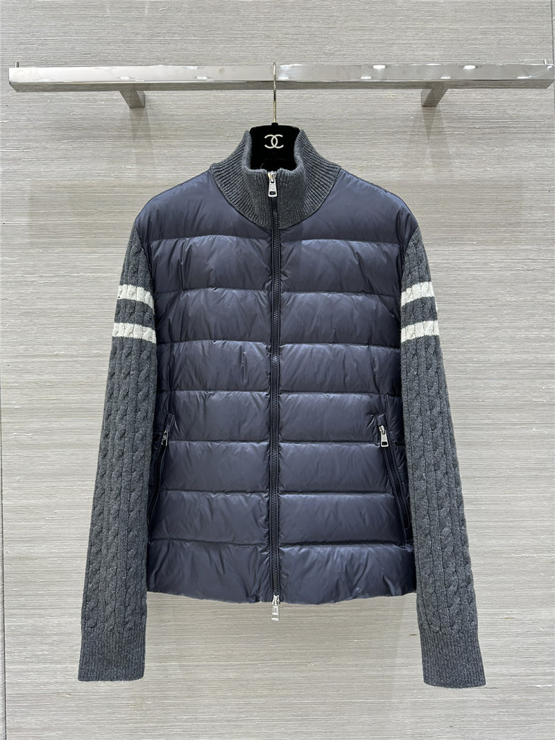 Moncler knitted patchwork down jacket