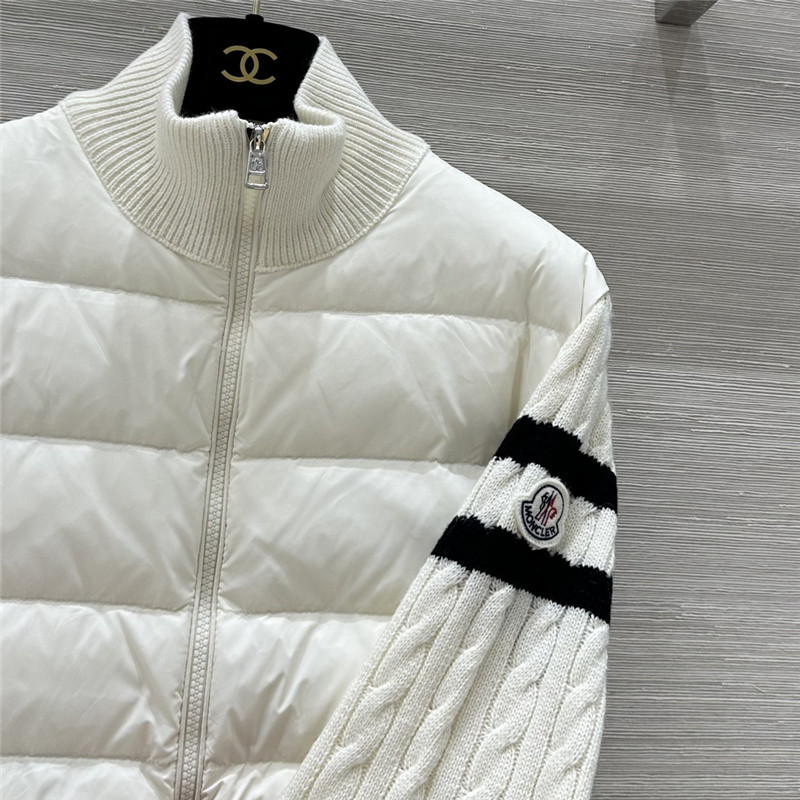 Moncler knitted patchwork down jacket