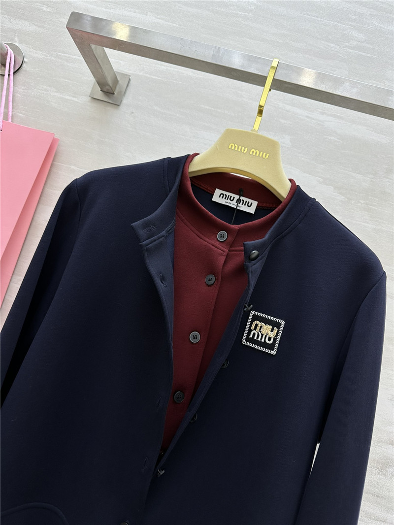 M1um1u fake two piece cardigan coat