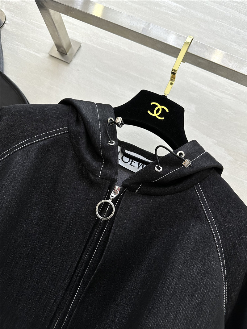 L0ew* hooded waist trench coat