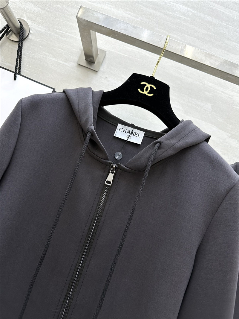 Ch**el hooded jacket + long skirt set