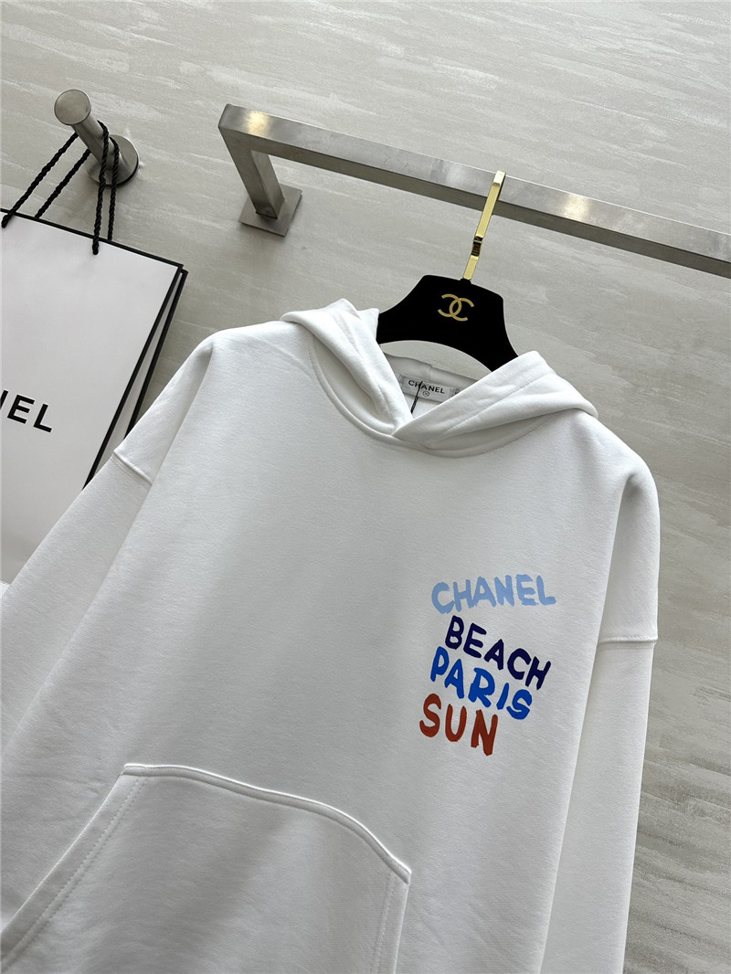 Ch**el letters cotton hoodie in white