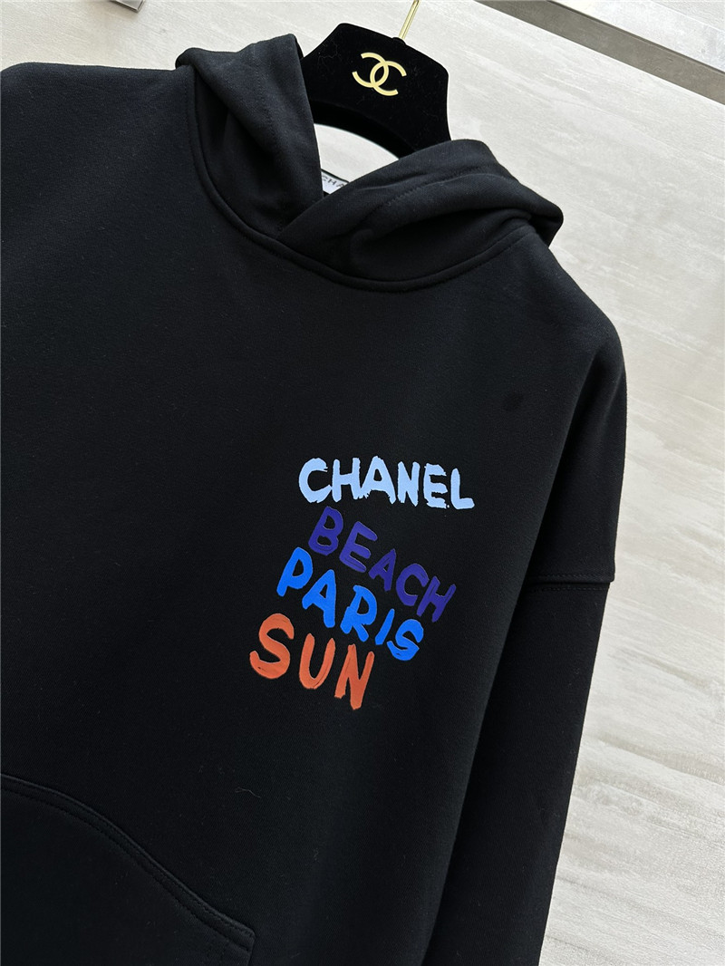 Ch**el letters cotton hoodie in black
