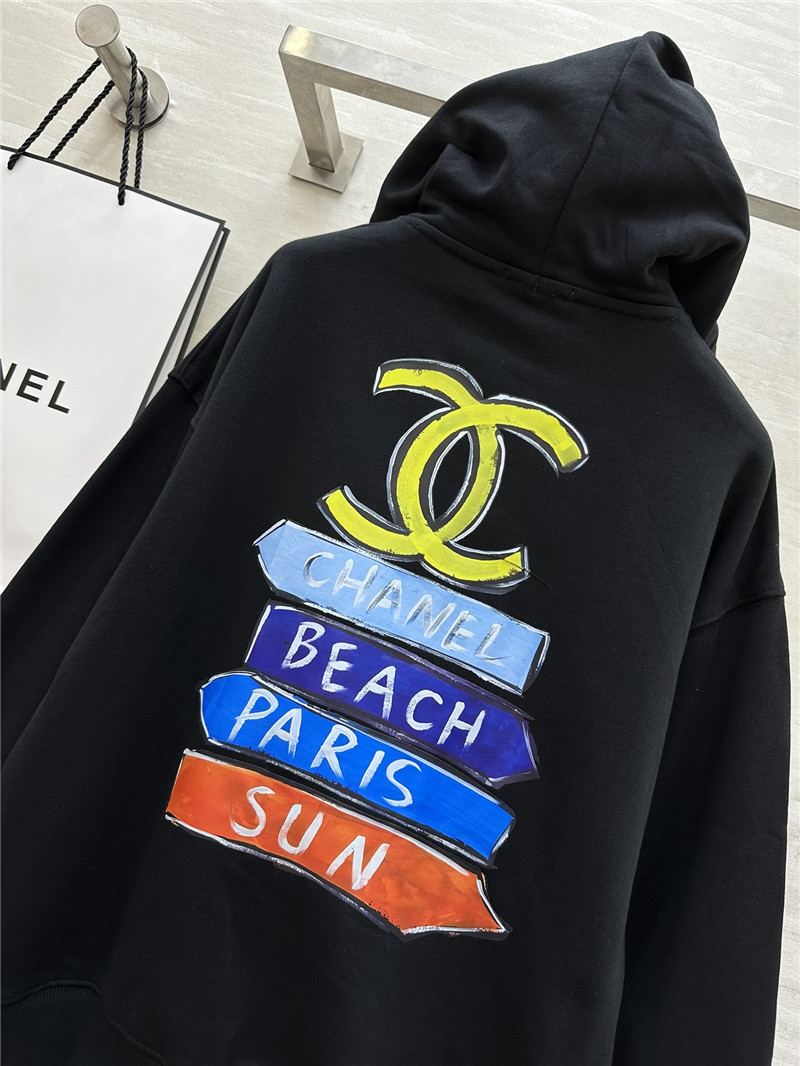 Ch**el letters cotton hoodie in black