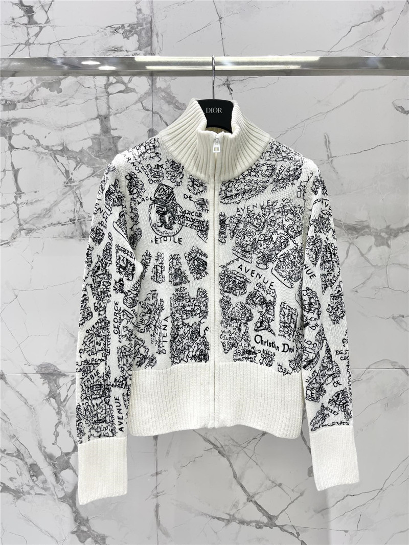 D10ralps mock-neck white cardigan