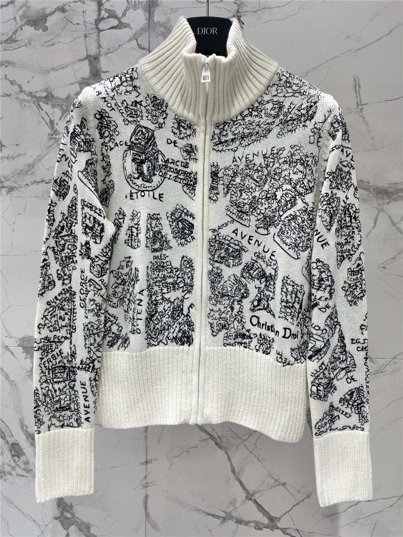 D10ralps mock-neck white cardigan