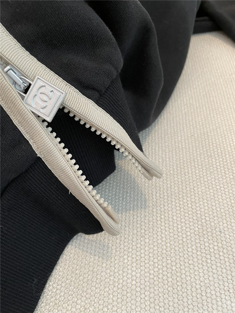Ch**el black zip-up raglan sweatshirt