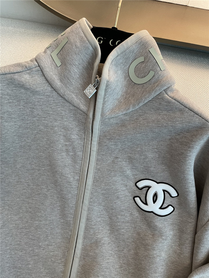 Ch**el grey zip-up raglan sweatshirt
