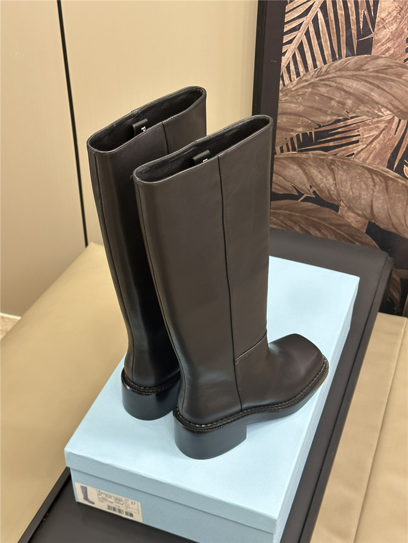 Pra*a leather knee-high boots
