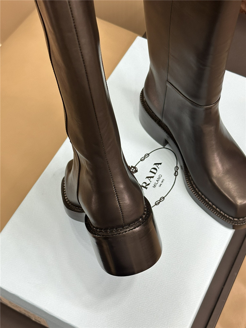 Pra*a leather knee-high boots