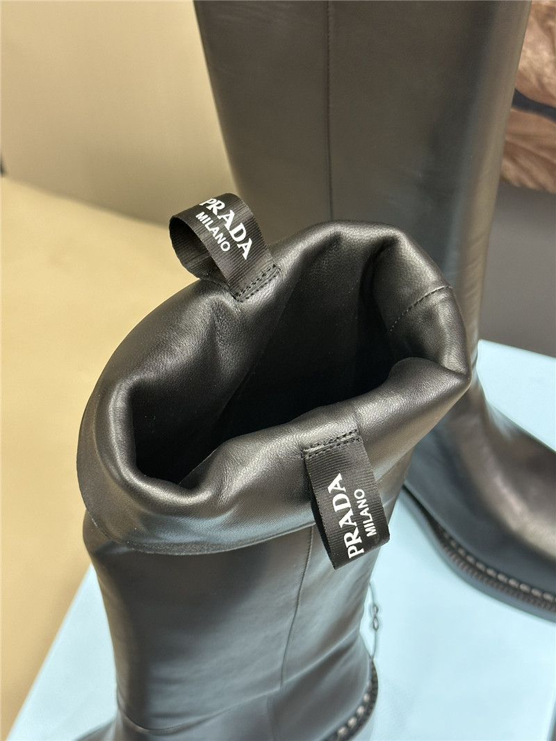 Pra*a leather knee-high boots