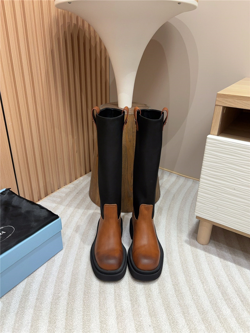 Pra*a re-nylon logo knee-high boots