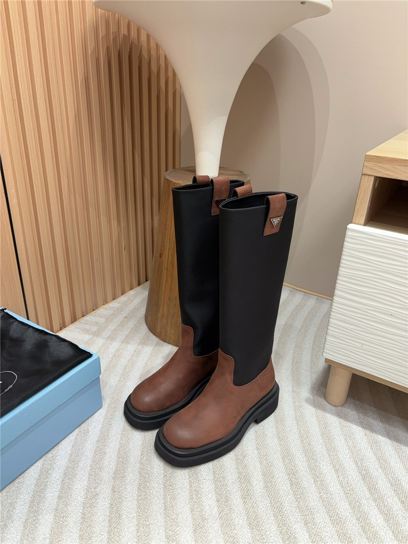 Pra*a re-nylon brown knee-high boots