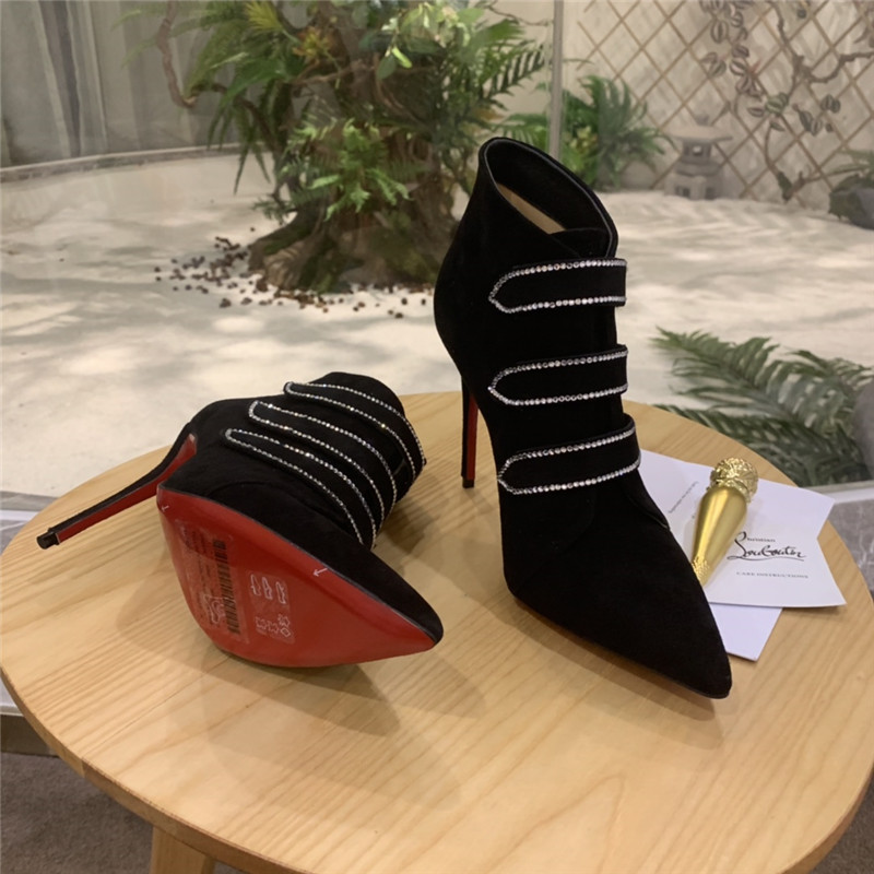 Chr1st1an louboutin triniboot crystal-embellished suede boots