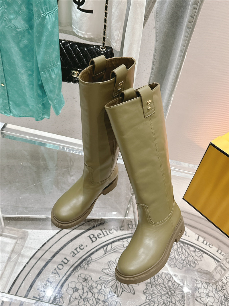 F**di filo green high knee boots