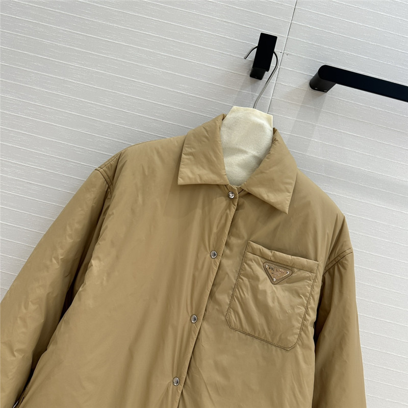 Pra*a shirt-style thin cotton coat