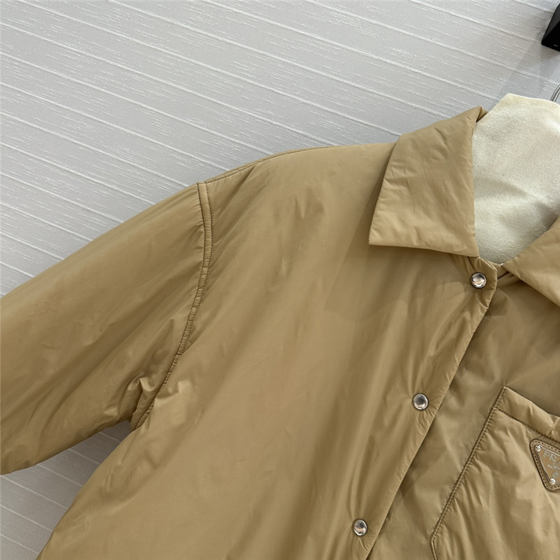 Pra*a shirt-style thin cotton coat