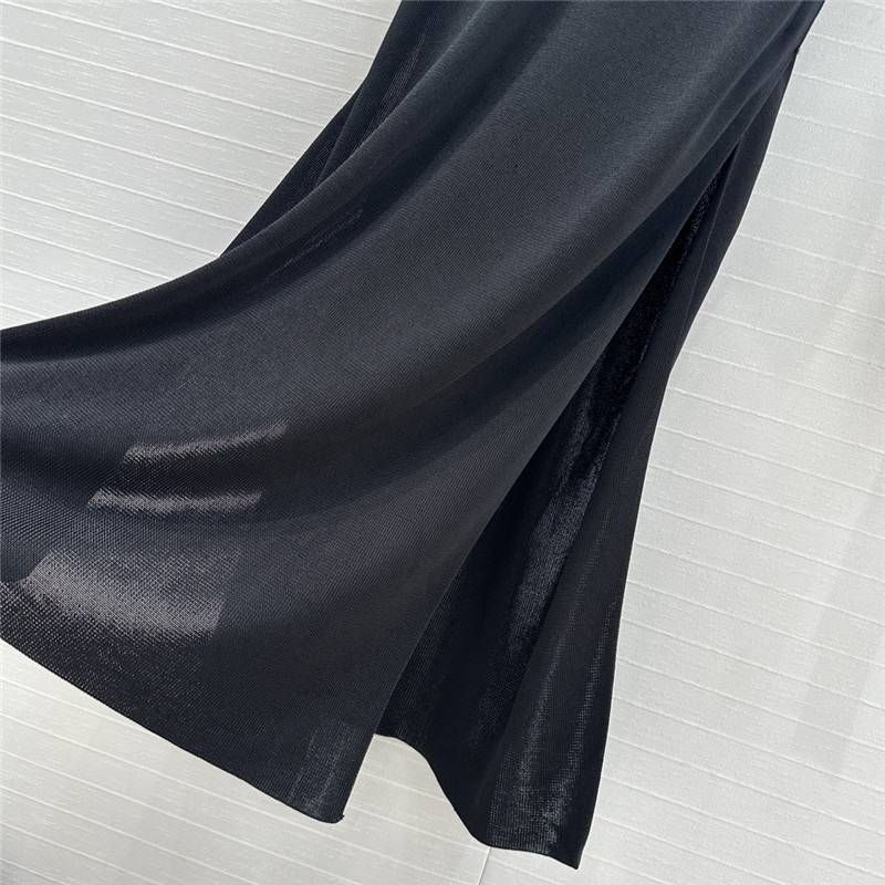 D10r silk embroidered tunic dress in black