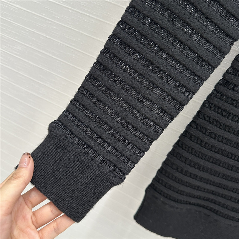 Va1e*ntin0 mock-neck rib knit gown in black