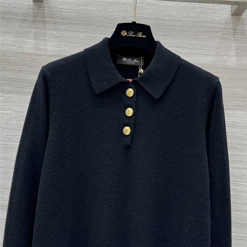 L0r0 P1ana classic polo sweater navy