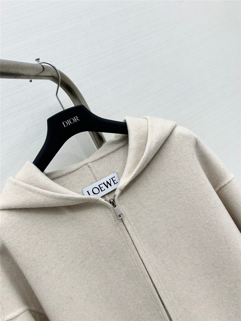 L0ew* hooded wool coat
