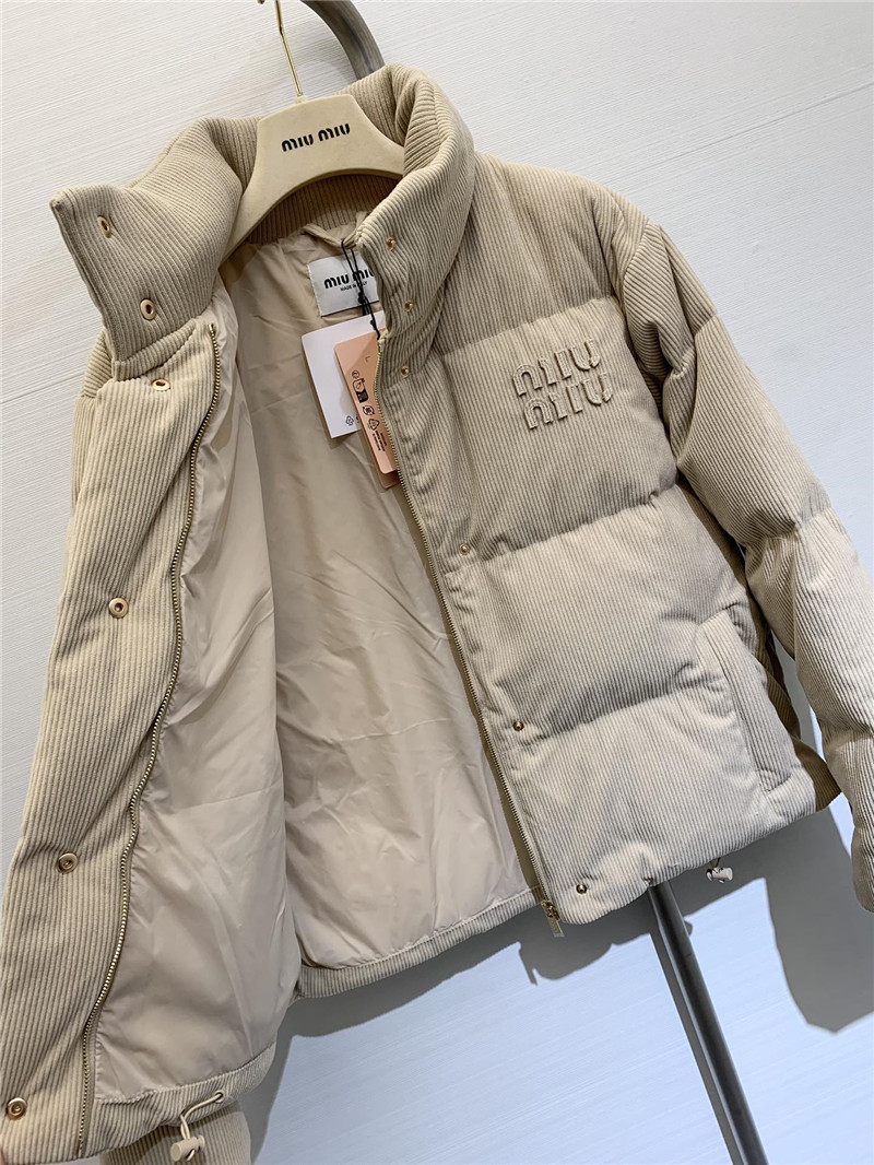 M1um1u corduroy down jacket