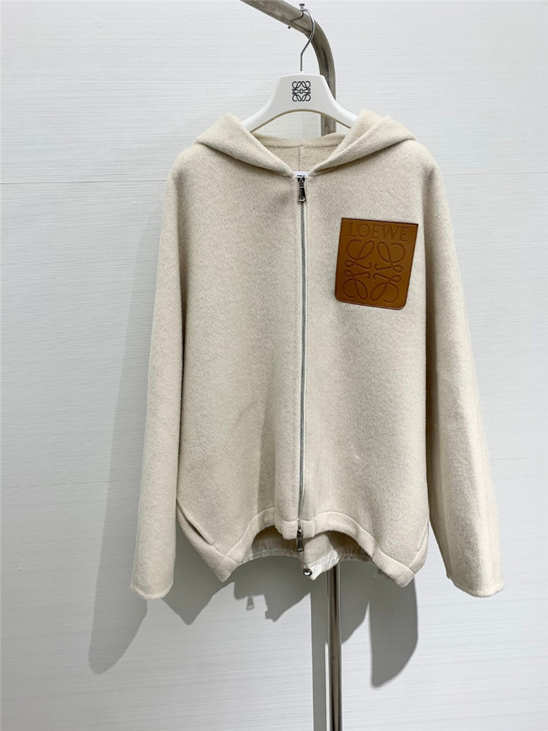L0ew* hooded wool coat