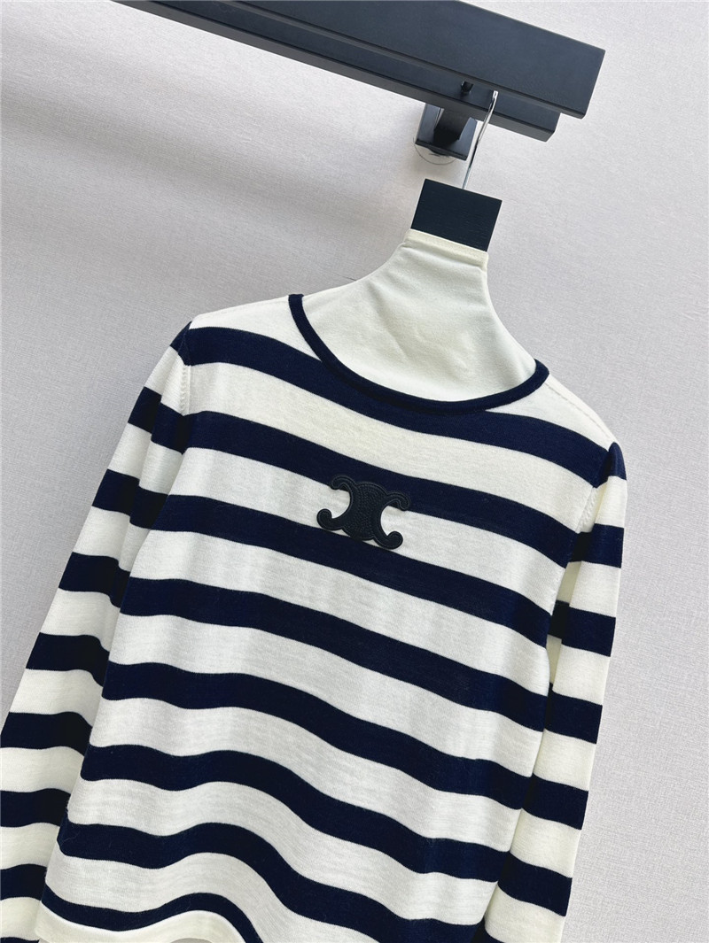 Ce1i*e applique striped wool sweater
