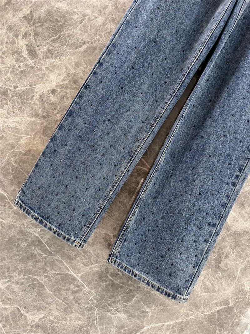 D10r rhinestone denim trousers